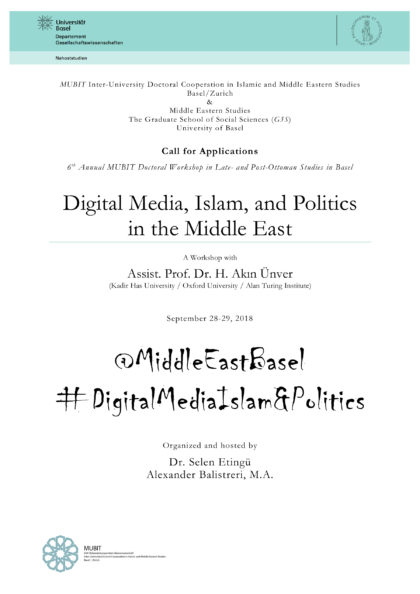 Flyer Workshop: „Digital Media, Islamism, and Politics in the Middle East“