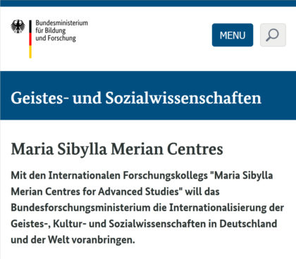 Screenshot: Maria Sibylla Merian International Centre
