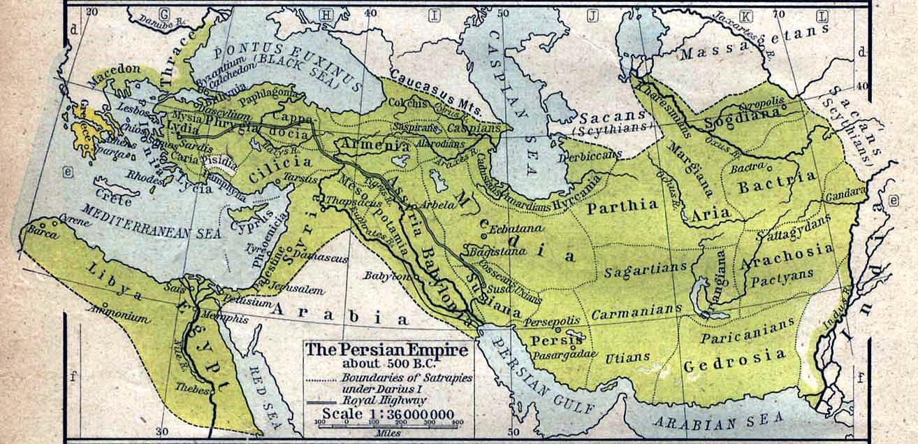 Karte des persischen Reiches (Quelle: https://de.wikipedia.org/wiki/Perserreich#/media/Datei:Perserreich_500_v.Chr.jpg)